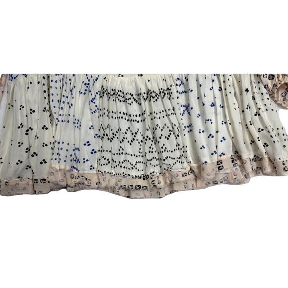 Free People Shibori Tunic Dress Women’s Sz S Long Sleeve Button Front Raw Hem - Picture 6 of 12